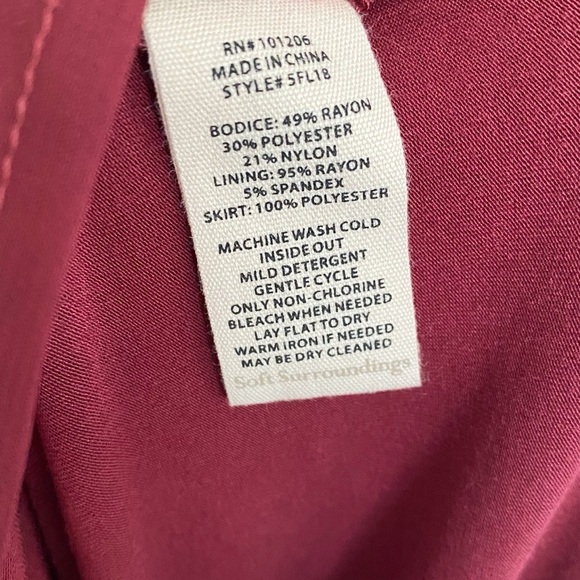 NWT Soft Surroundings Cassie Dress Long Maxi Chiffon Cabernet Size XL 1X 2X 3X - Picture 15 of 16